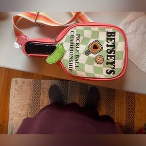 Betsey Johnson's Unique Pickle Ball Championship Crossbody Bag NWOT